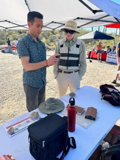 ALRS Student, Ivan Gaxiola, explaining his activity to Program Chair, Dr. Quanrud.